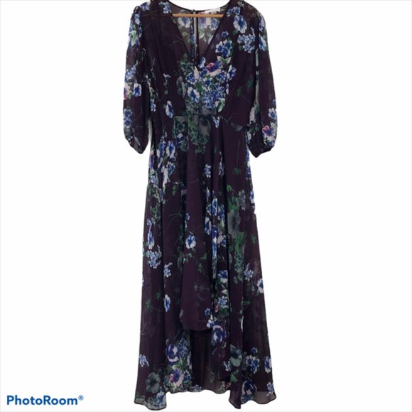 Calvin Klein Womens Dress Floral High-Low Midi Size 2 - Picture 5 of 10